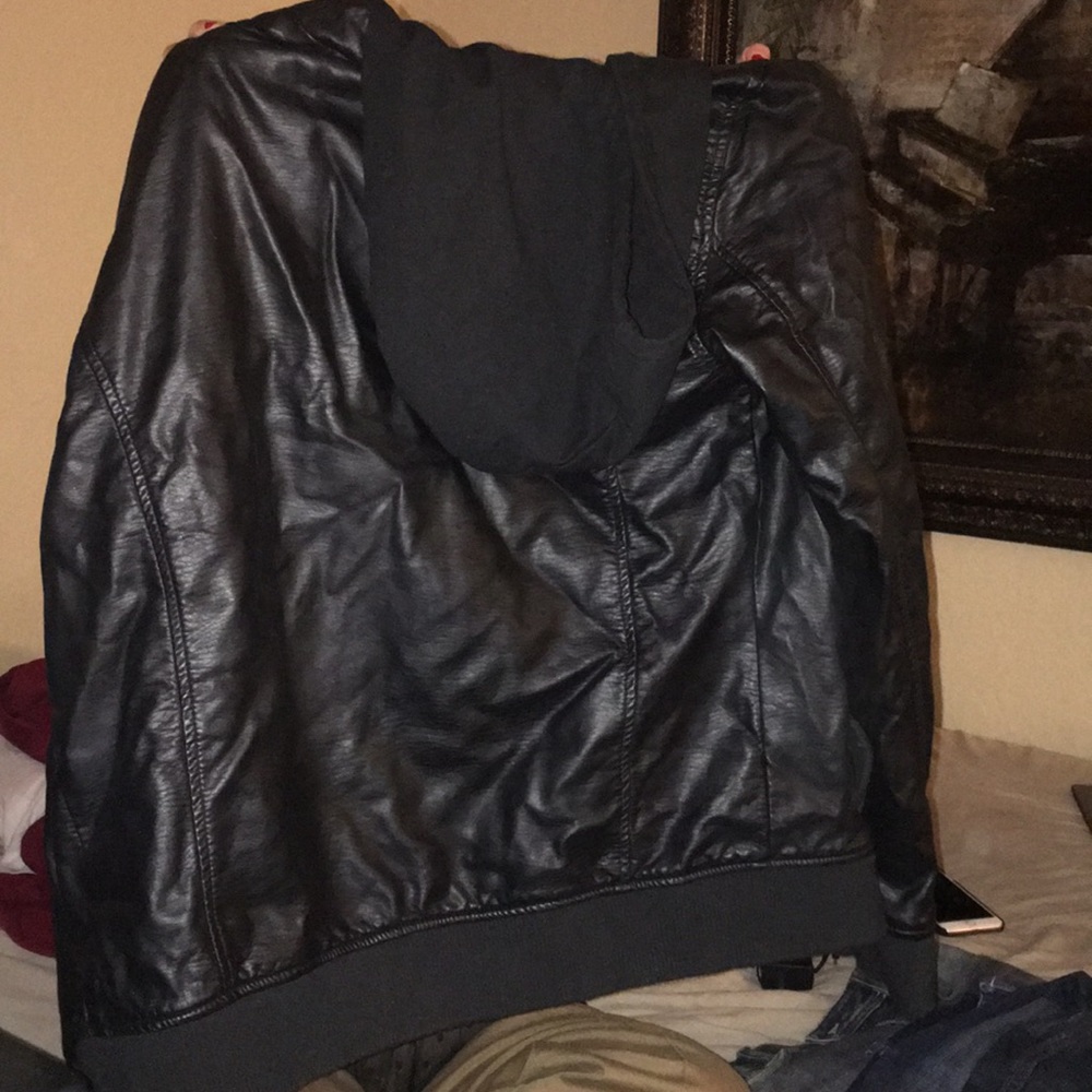 Charles and a half leather jacket